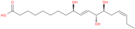 10,15 octadecadienoic acid, 9,12,13 trihydroxy , (9r,10e,12r,13s,15z) 